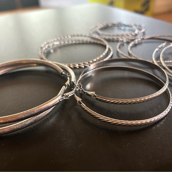 Silver hoop earrings bundle - Picture 2 of 3